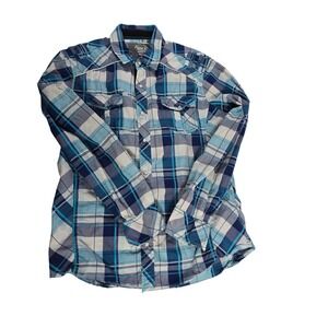 BKE Tailored Fit Plaid Long‎ Sleeve Button Up Shirt Men's XL